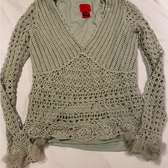 Gorgeous Very Vera green Crochet top - Picture 3 of 6